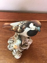 Estate House of Goebel Handpainted in Italy Brown Sparrow Bird on Stump ... - $23.99