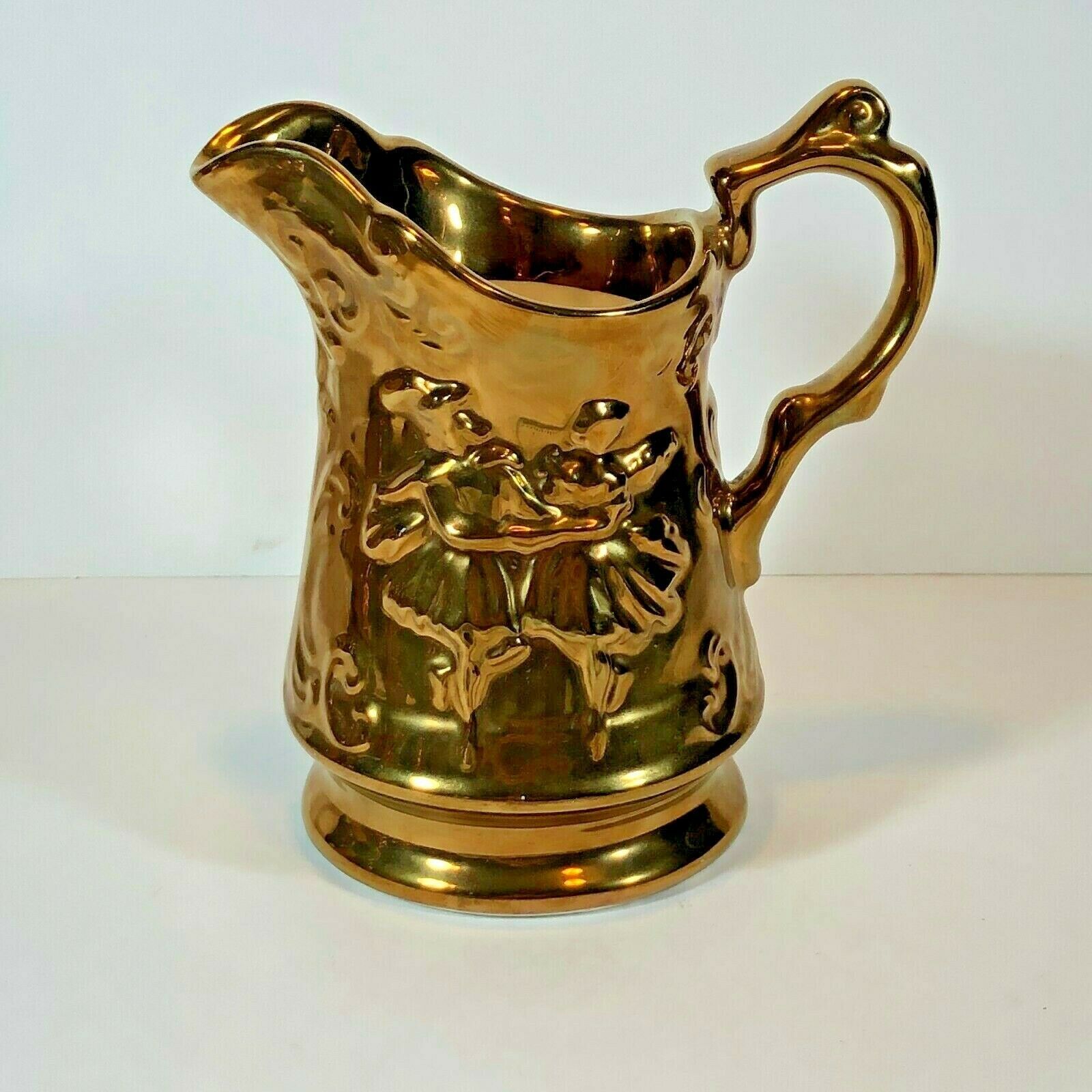 ANTIQUE ROYAL VICTORIA WADE ENGLAND COPPER LUSTER PITCHER / JUG 53/4