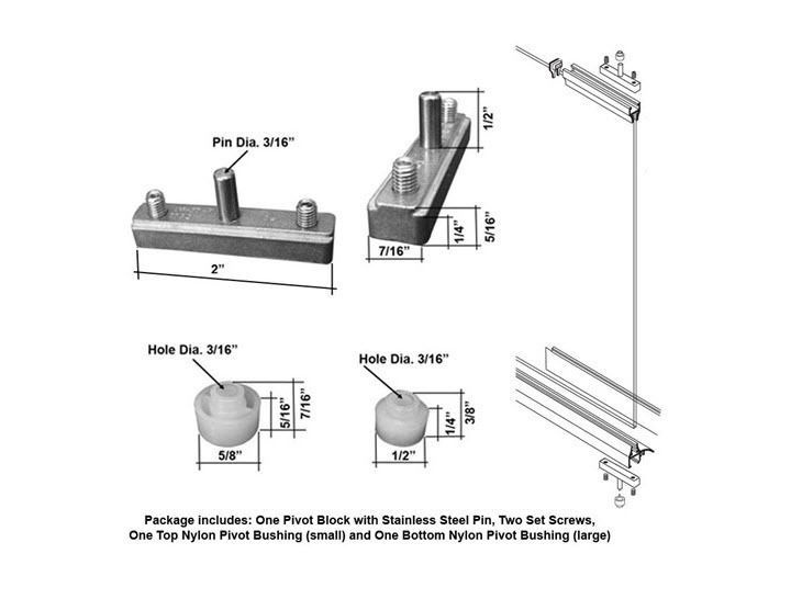 Replacement Pivot Assembly Kit for Swing Shower Doors Shower Doors