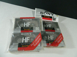 Lot of 4 Sony HF 60 Minute High Fidelity Normal Bias Audio Cassette Blank Tapes - $14.85