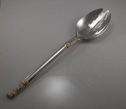 Aegean Weave Gold by Wallace Sterling Silver Serving Spoon Pierced - No Monogram - $90.00