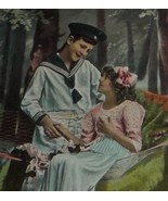BARGAIN BIN Sailor Boy and Pretty Girl in a Hammock Antique GEL Romance ... - $4.00