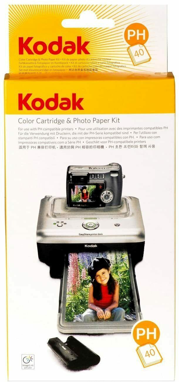 Kodak PH-40 EasyShare Printer Dock Color Cartridge & Photo Paper Refill ...