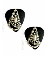 NEW SOLID BLACK GUITAR PICK w/ SCORPION CHARMS EARRINGS - $7.99