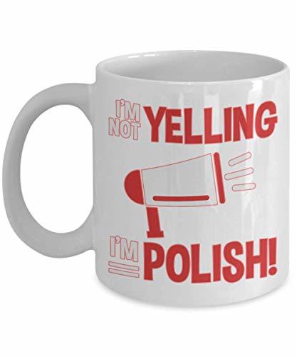 PixiDoodle Yelling Family History Polish Coffee Mug (11 oz, White)