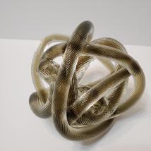 Glass Knot Rope Sculpture, Mid-Century Modern Hand Blown Art Glass, Smoky Brown image 4