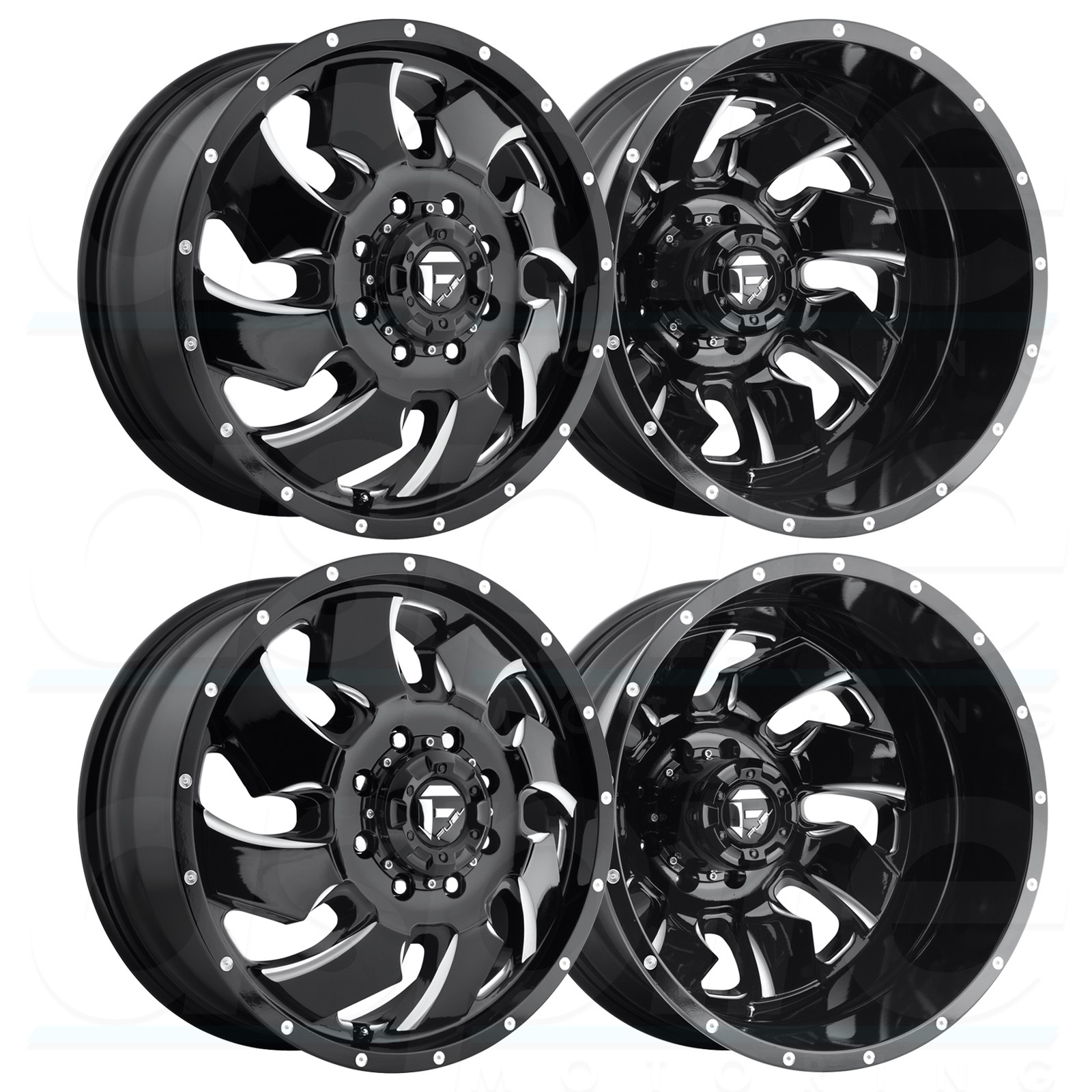 4New 20" Fuel D574 Cleaver Dually Wheels 20x8.25 8x170 105/176 Black