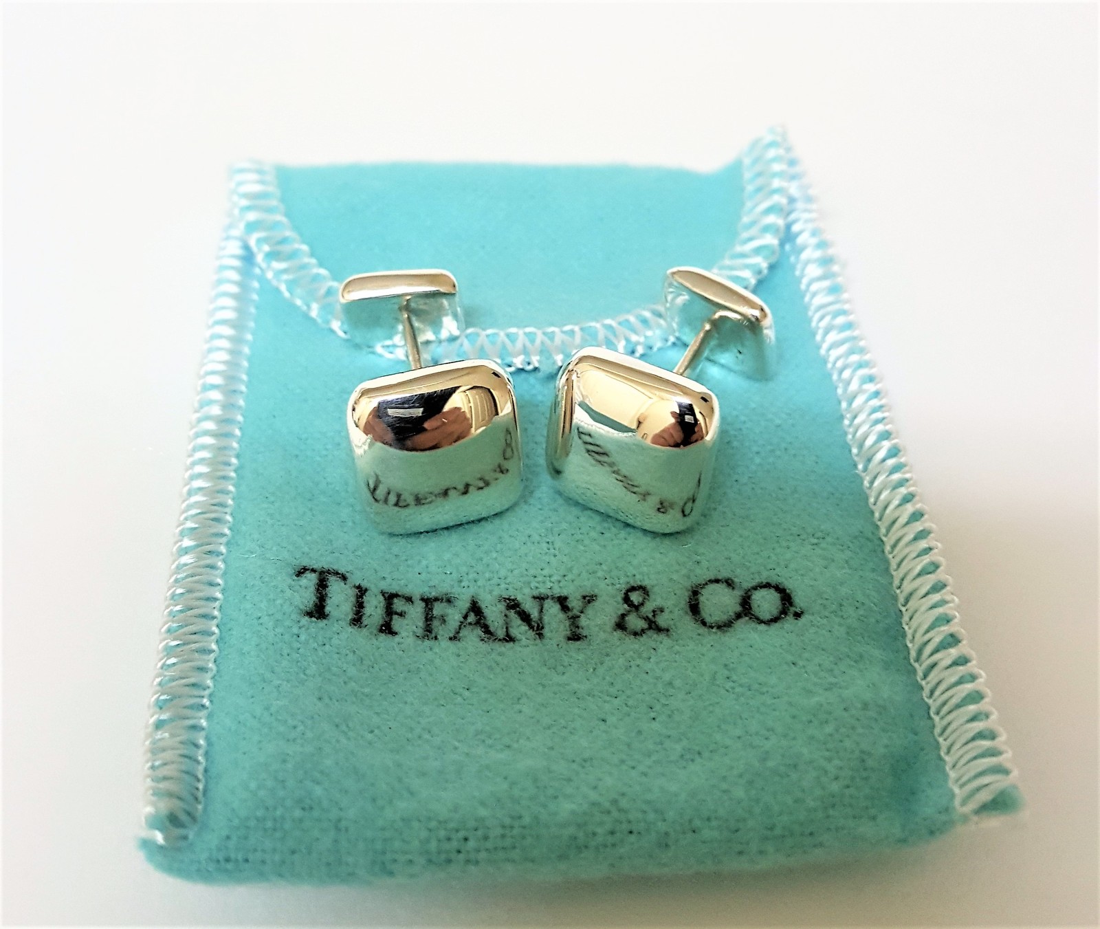 TIFFANY & CO. Cuff Links Wedding Button Design 925 Solid Sterling