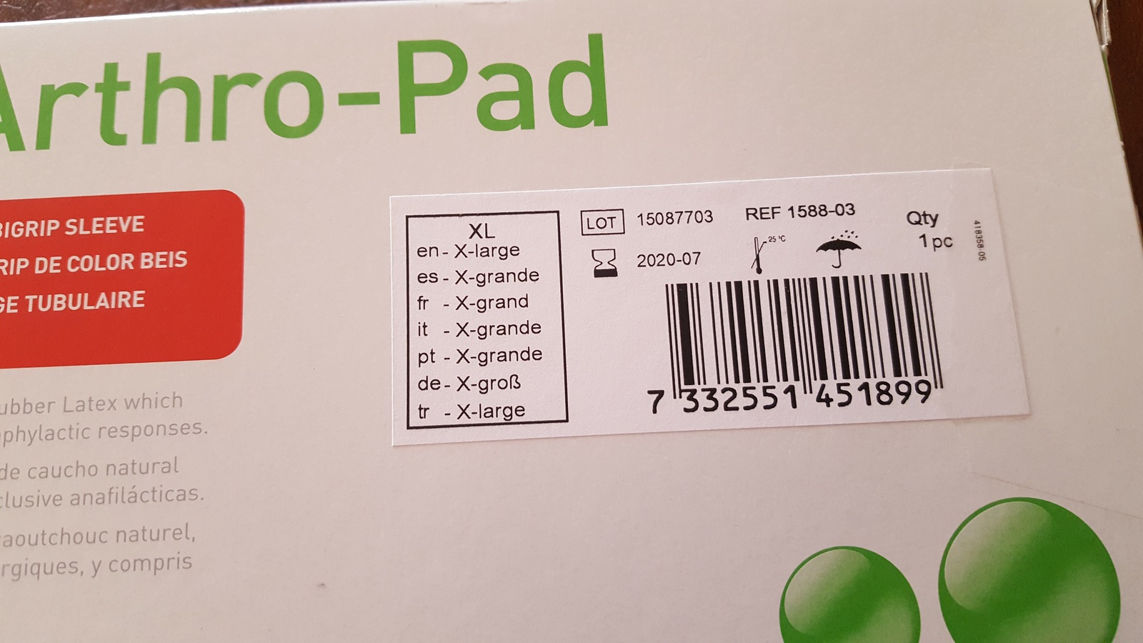 Tubigrip ArthroPad Large Up to 23.6 Joint Circumference Ref 1588 New Other First Aid