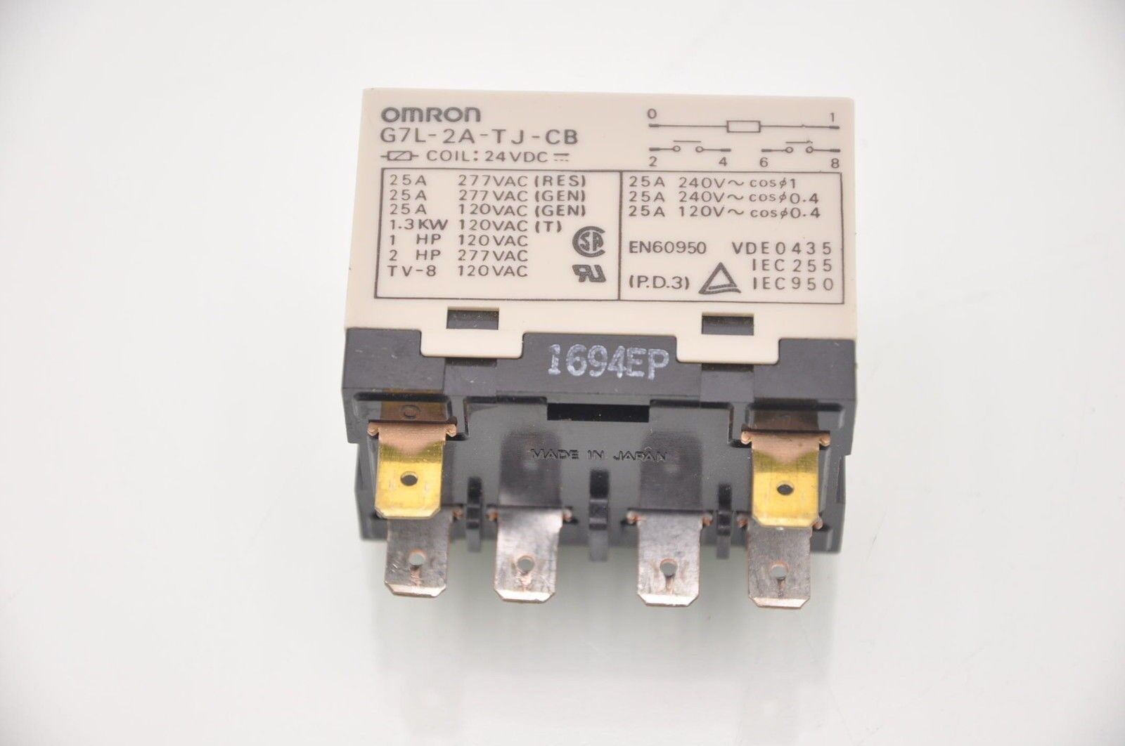 Omron G7L -2A-TJ-CB Power Relay , 24VDC, 120-277VAC - Lot of 5 ...