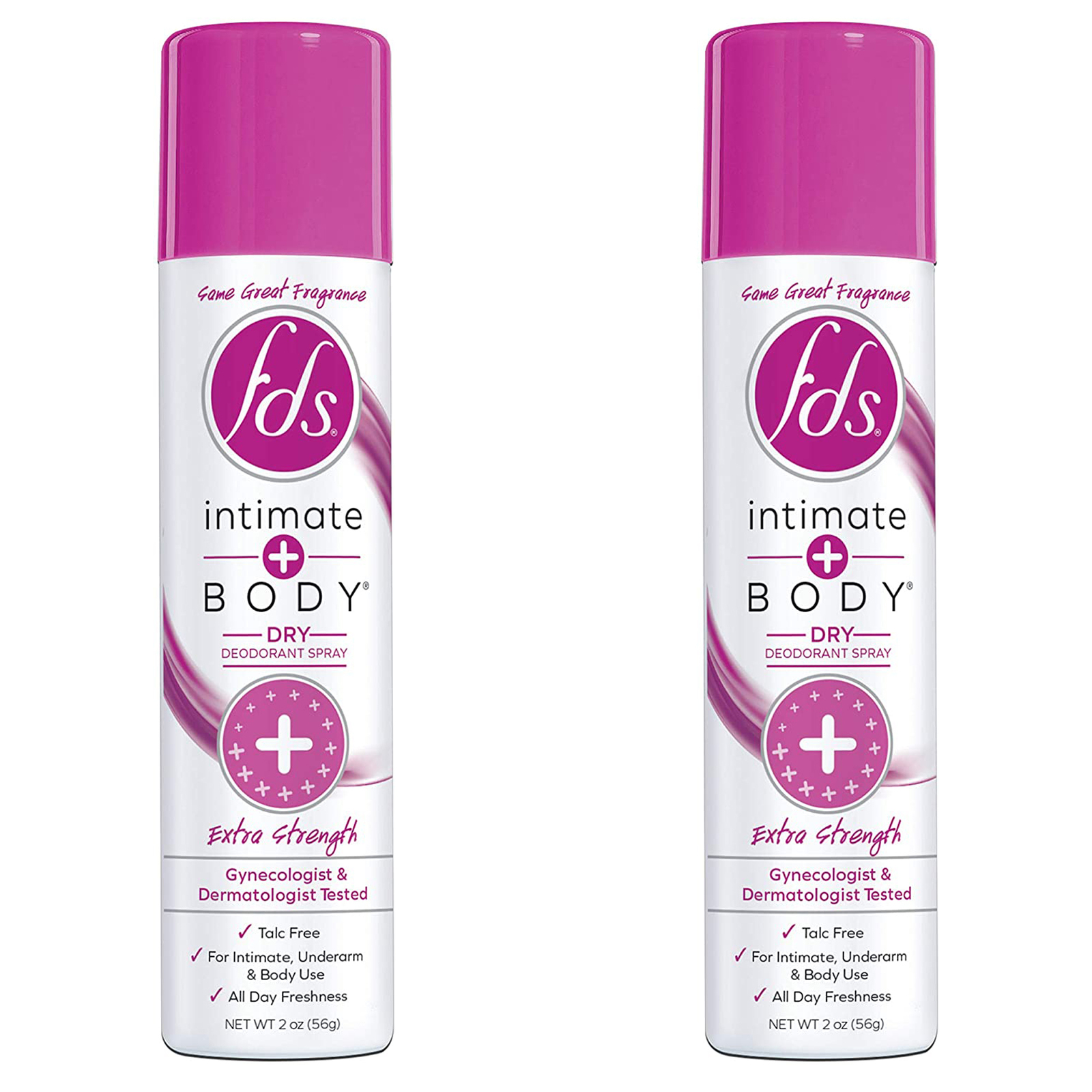 (2 Pack) FDS Intimate Deodorant Spray All Day Freshness, Extra Strength - 2 oz