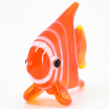 Handmade Orange Angelfish Tiny Miniature Micro Mini Lampworking Glass Figurine image 2
