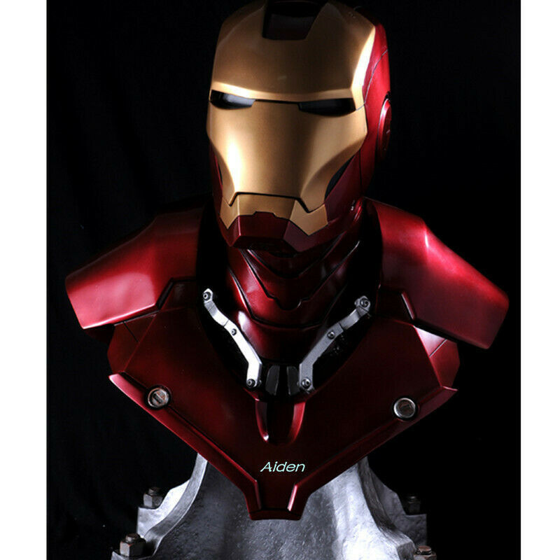 1:1 BUST 54CM 21 Statue Avengers Iron Man Tony Stark MK3 Head Portrait with LED