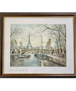 Vintage Lithograph Print - Paris Pont Alexandre III - Signed by Georges ... - $54.23