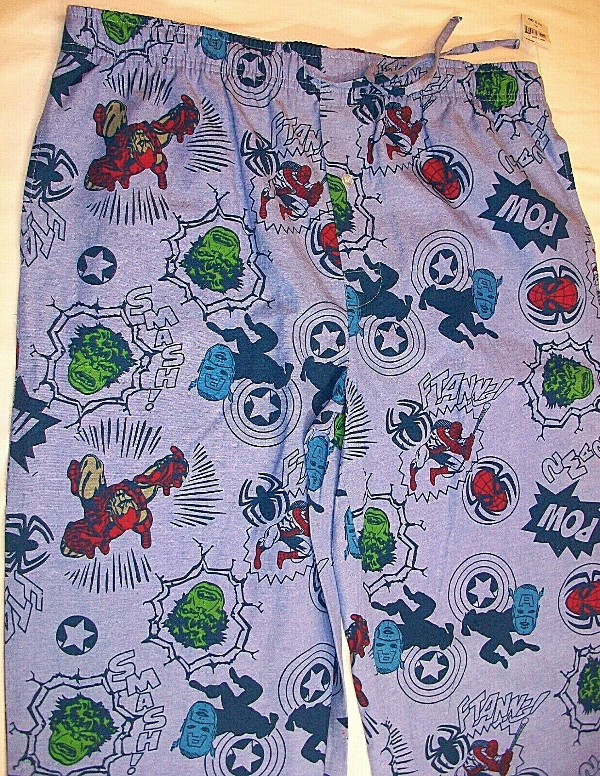 Marvel Avengers Comic Character Lightweight Blue Pajama Lounge Pants ...