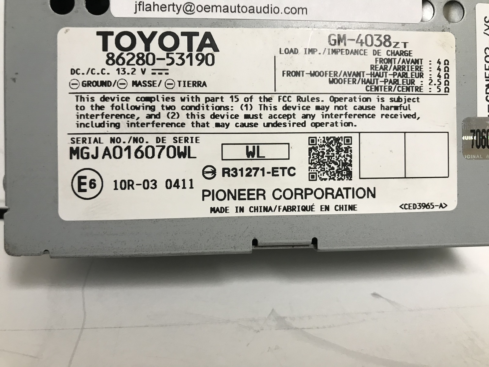 20142017 OEM LEXUS AMPLIFIER IS250IS350 ( PIONEER) Amplifier Parts