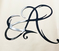 Infinity Heart - Metal Wall Art - Glossy Black 30&quot; x 24&quot; - $100.69