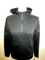 Adidas Womens Zone Full Zipper Graphic hoodie Tennis jacket Black Purple NWT - $57.84