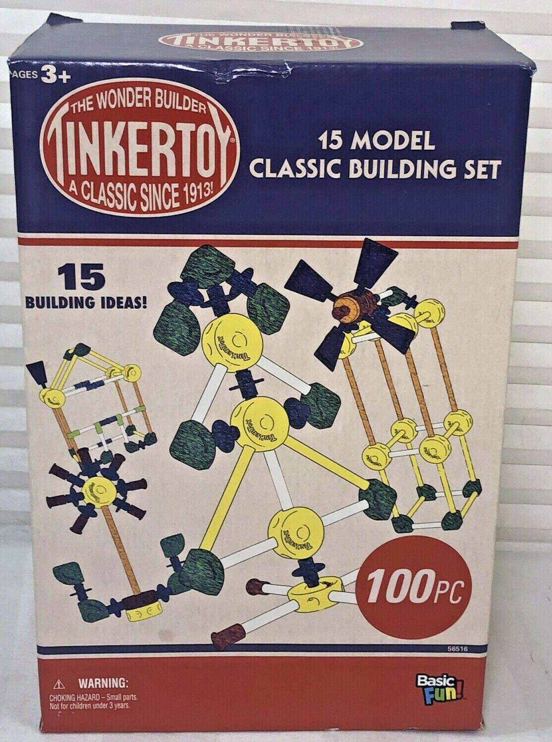 K'NEX TINKERTOY Classic Retro Building 100PC 15 Model Education ...