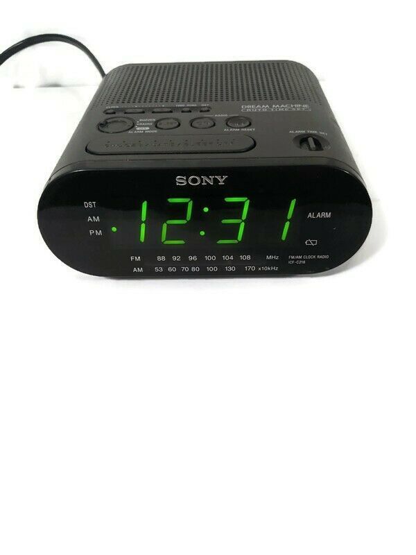 Sony Dream Machine FM/AM Digital Clock Radio Model ICFC218 Black Clocks