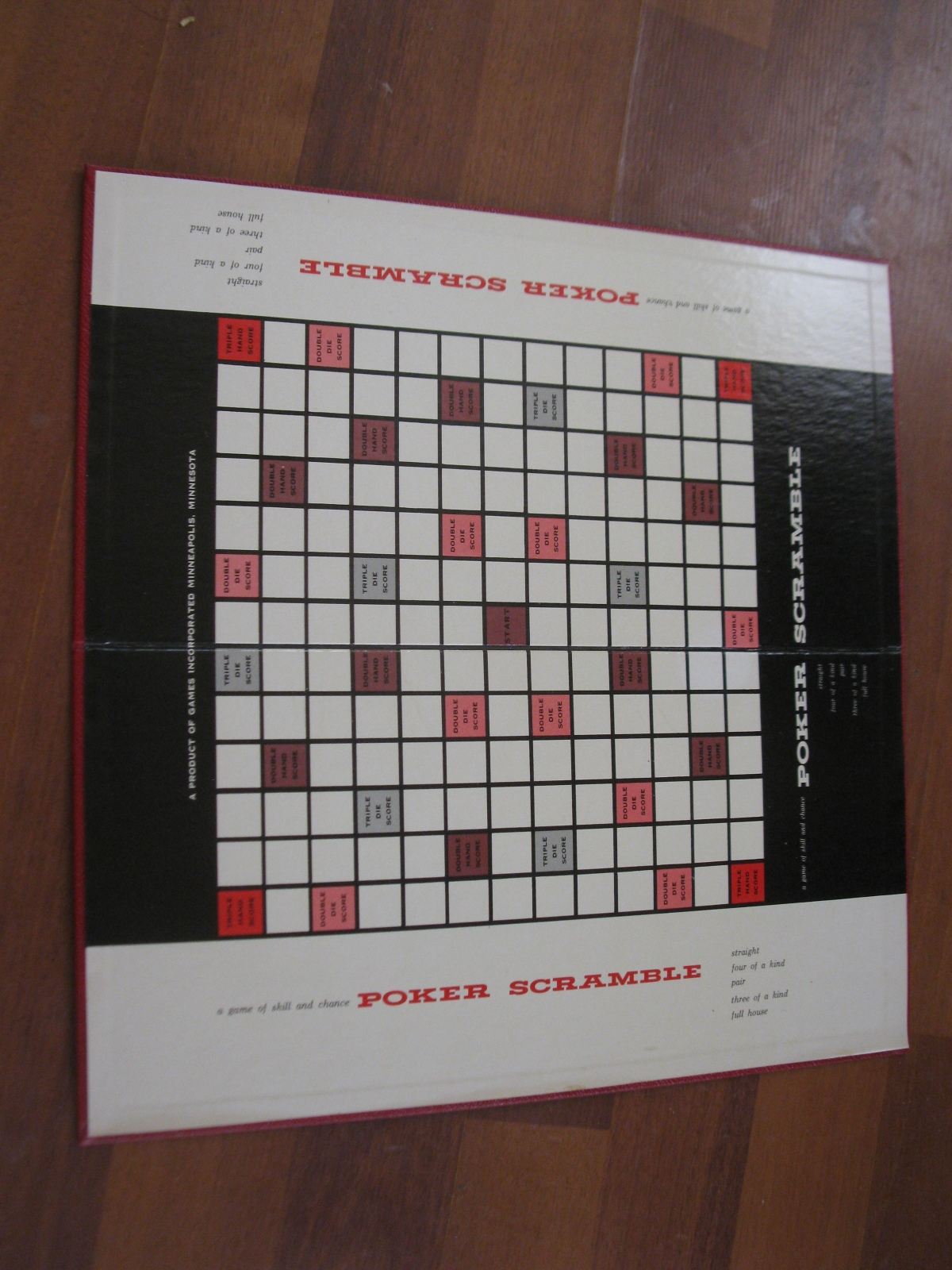 vintage 1950's Poker Scramble Board Game Piece Game Board Game