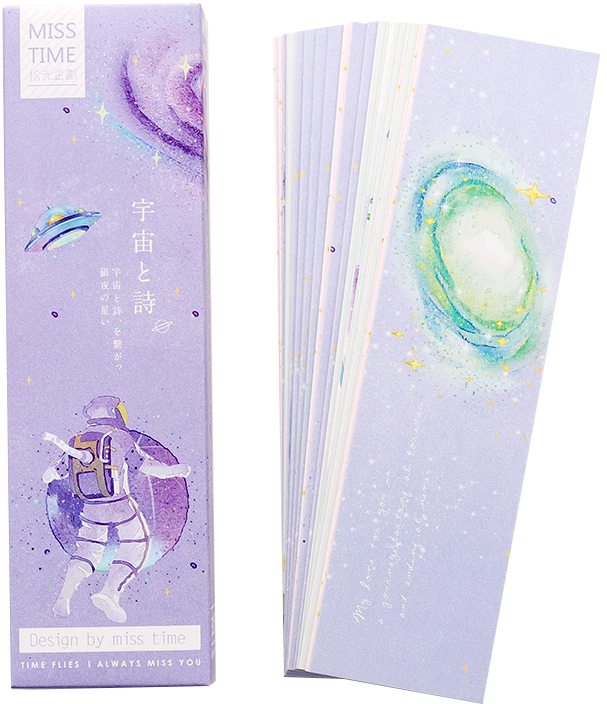 30pcs galaxy bookmarks for books cartoon color universe memo greeting