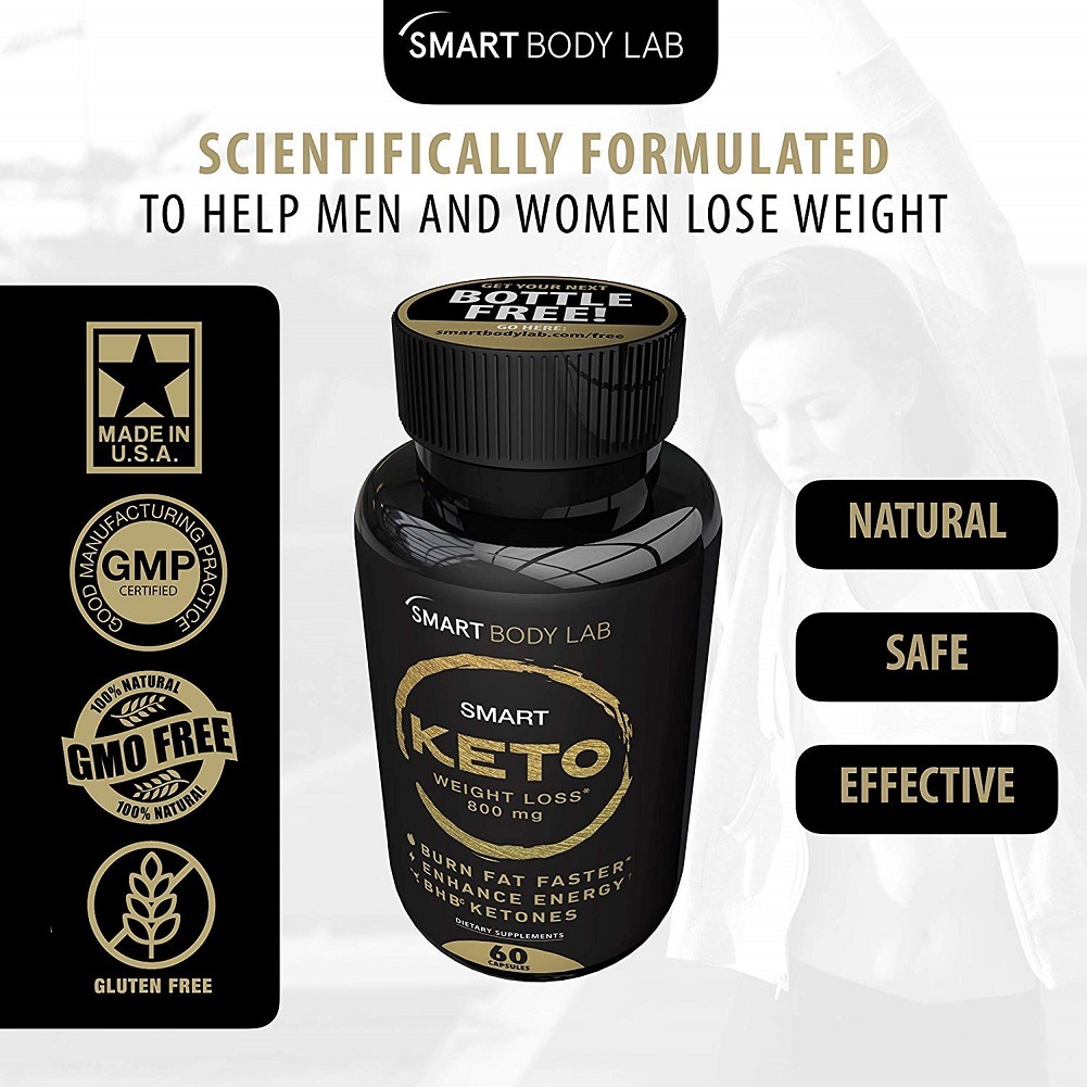 Smart Body Lab Keto BHB 800 mg Exogenous Ketones Salts 60 Capsules