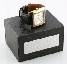 Women&#39;s Guess Stainless Steel Quartz Watch w/ Black Leather Band w/ Box ... - $98.99