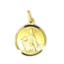 SOLID 18K YELLOW GOLD ROUND MEDAL, SAINT ROCH, ROCCO, DIAMETER 17mm image 4