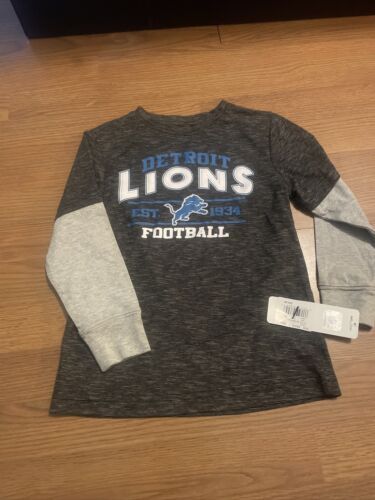 Primary image for Detroit Lions Football Long Sleeve Tee Youth Xs 4/5 NFL Brand NWT