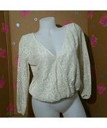 American Eagle Outfitters Ivory Lace Top Small - $16.99