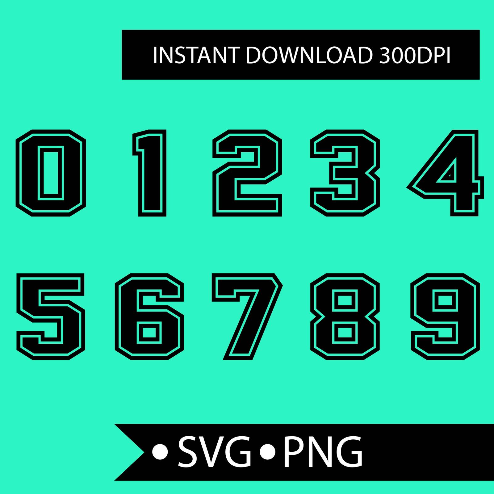 jersey number svg sport clipart number template svg,png include cricut ...