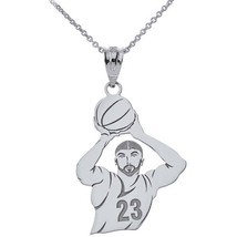 Personalized Engrave Name Number Silver Basketball Player Pendant Necklace  - $53.09+