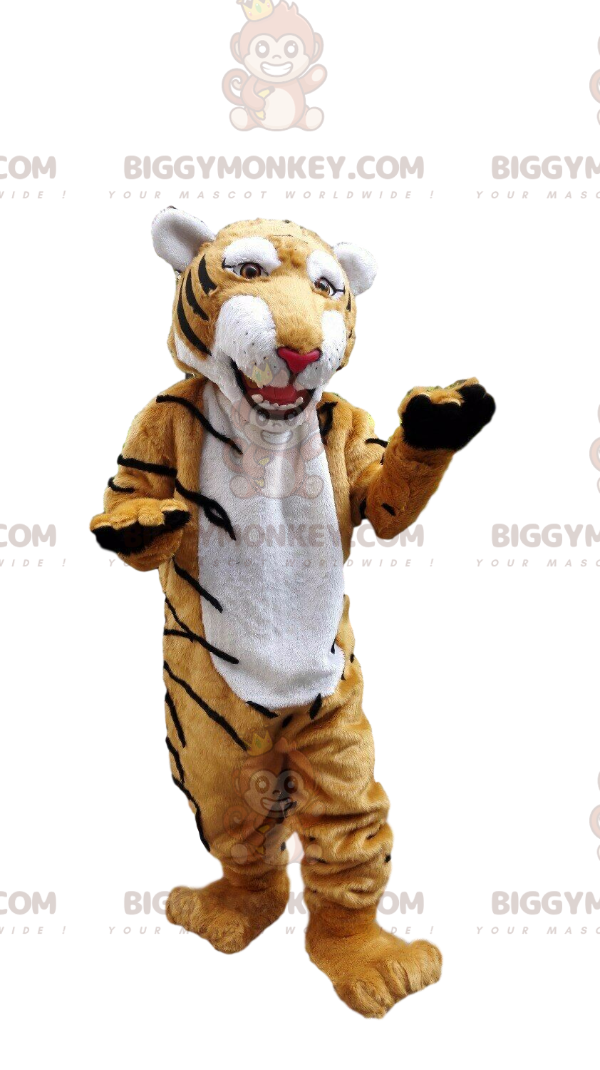 Very realistic tiger BIGGYMONKEY™ mascot costume, feline costume, giant