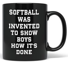 PixiDoodle Women's Softball Player Fan Girls Are Better Coffee Mug (11 oz, Black - $23.99