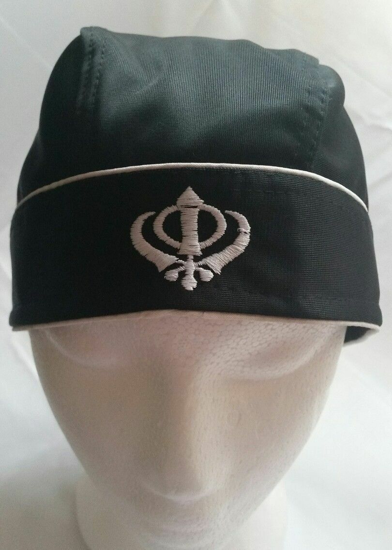 Sikh Punjabi turban patka pathka Khanda bandana Head Wrap Black Colour ...