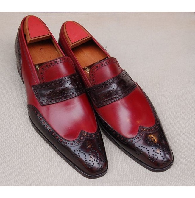 Men Two Tone Formal Shoes, Men Brown And Burgundy Shoes ...