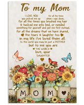 To My Mom, You Are The World Butterflies And Flowers Canvas - $49.99
