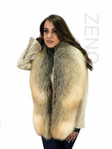 Golden Island Fox Fur Boa 70' (180cm) Saga Furs Collar Stole Scarf Natural Color image 6