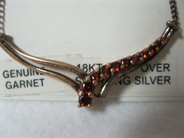 GARNET 18 inch Necklace in 18KT Gold over Sterling Silver - NWT - $70.00