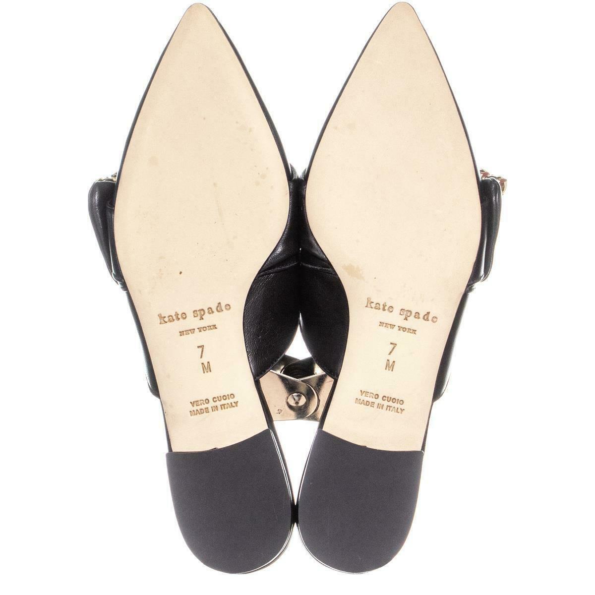 Kate Spade New York Broadway Pointed Toe Slide Flats 625, Black, 7 US ...