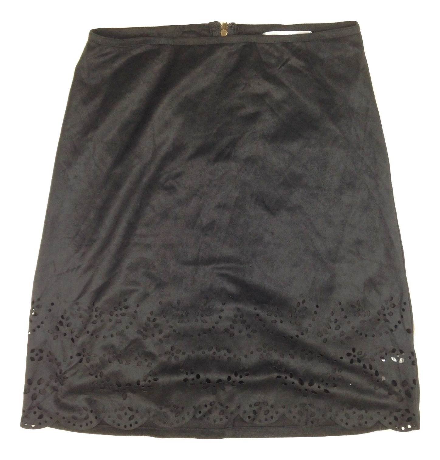 Luxe Apothetique NWT Black Lace Cut Out Bohemian Skirt Faux Suede Feel ...