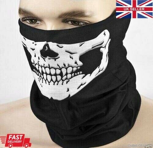 Face mask skull bike Skeleton scream helmet neck thermal scarf headband horror