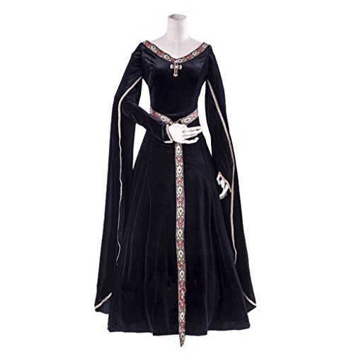 1791's lady Women's Elven Medieval Renaissance Costume Halloween Gown Dress