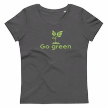 Go Green Plant Women&#39;s Organic Cotton Fitted Eco Tee - Black or Grey T-s... - $29.50
