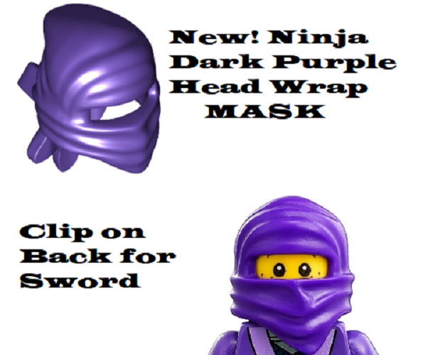 New LEGO® Purple Ninja Wrap Head Scarf Minifigure Gear Ninjago NELSON Girl Boy