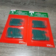 (2) Christmas House Ornament Hooks Green  NEW  200pc each. 400 total - $13.81