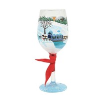 Lolita Let It Snow Wine Glass 15 oz 9" High Gift Boxed Collectible Winter Bar image 1