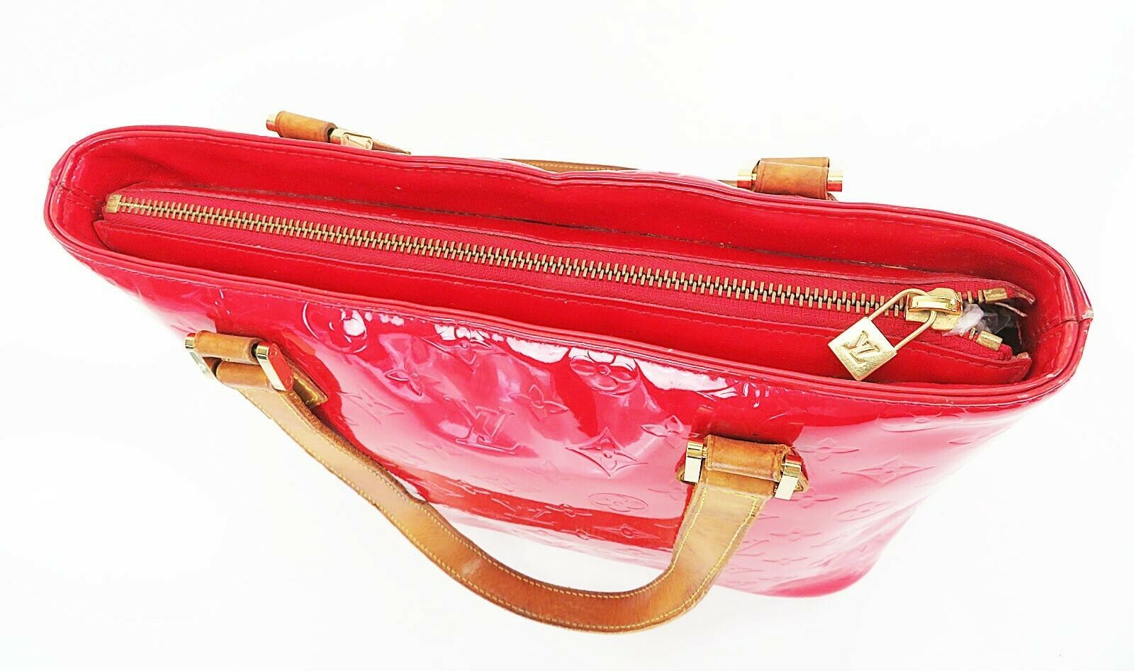 Authentic LOUIS VUITTON Houston Red Vernis Leather Tote Bag Purse #36664 - Women&#39;s Bags & Handbags