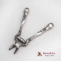 Art Nouveau Rose Scroll Nail Clippers Steel Blades Sterling Silver 1900 - $198.69